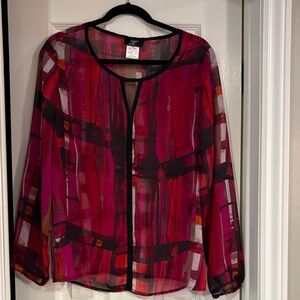 Libra Vibrant multicolour print  Sheer Blouse